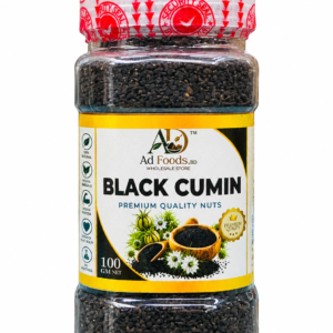 AD Foods BD premium black cumin seeds in a transparent jar