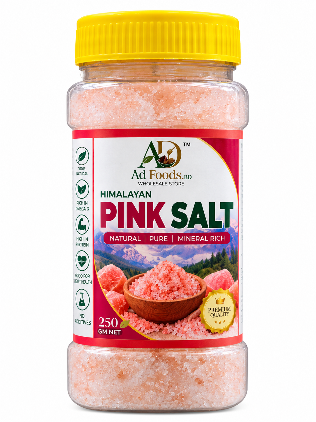 AD Foods BD Himalayan pink salt 250g jar